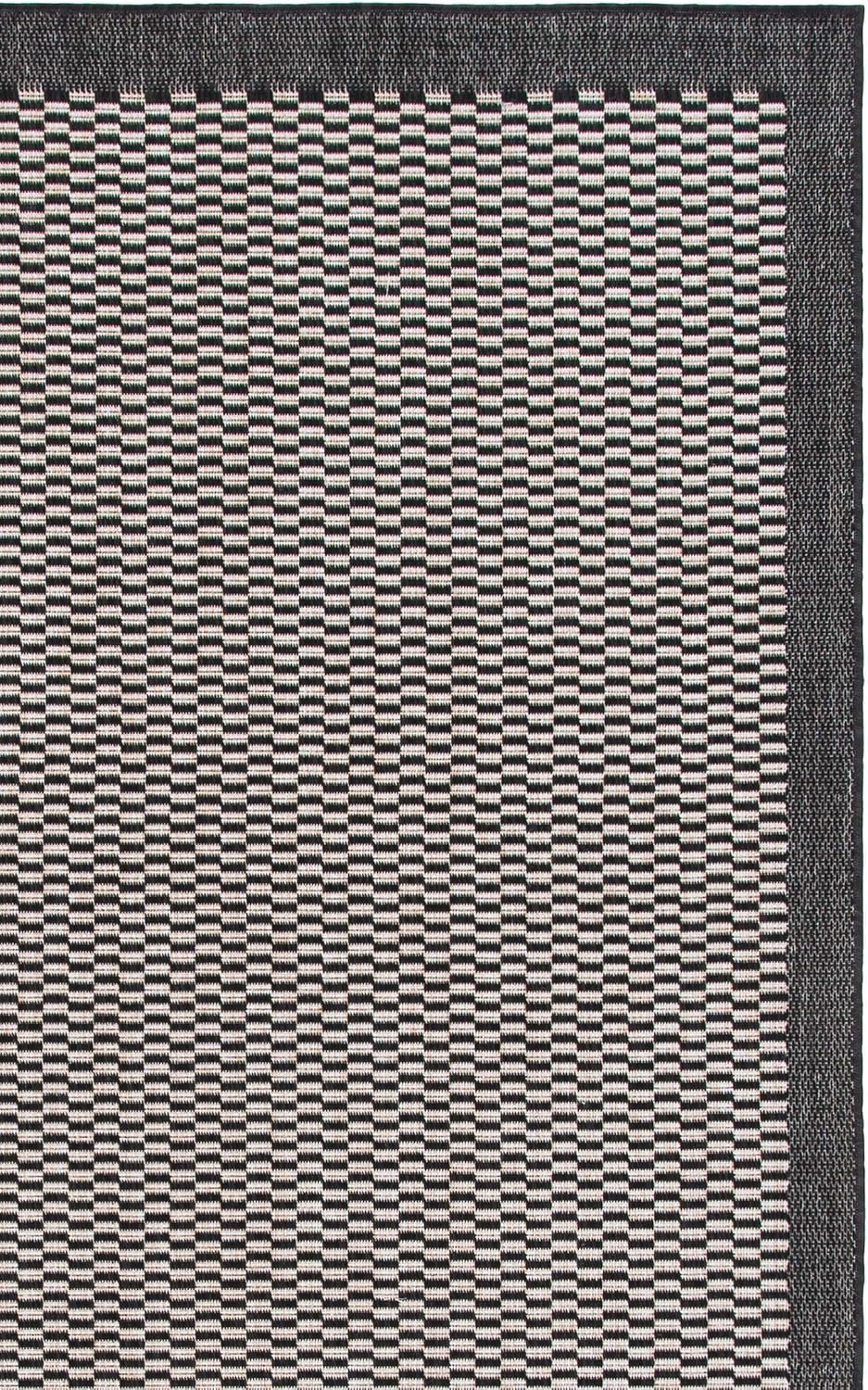 SAFAVIEH Outdoor Area Rug 8x10 - Beach House Collection - Large - Coastal Design, Black & Beige, Weather Resistant, Non-Shedding & Easy Cleaning, Ideal for Patio, Backyard, Dining Space (BHS404Z)