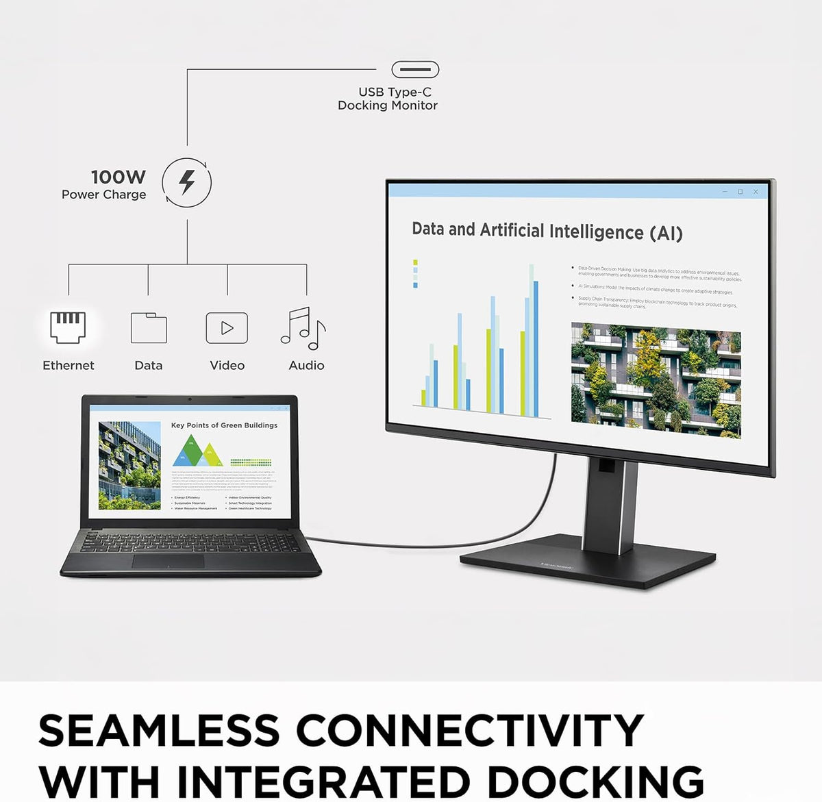 ViewSonic VG2458 24 Inch 1080p IPS Docking Monitor with Advanced Ergonomics, 100W USB C, 5-Port USB Hub, HDMI, DisplayPort, and Daisy Chain for Home and Office (Renewed)