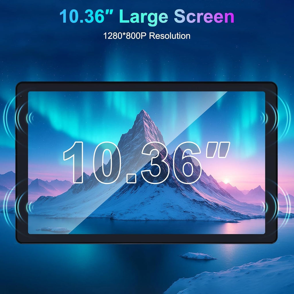 FEARWIKY Tablet, 10.4 inch Android Tablet with 20GB RAM 128GB ROM 1TB TF Card Expandable Octa-Core, Widevine L1, 1280 * 800 HD Touchscreen, Face ID, Wi-Fi 6, Fast Charging