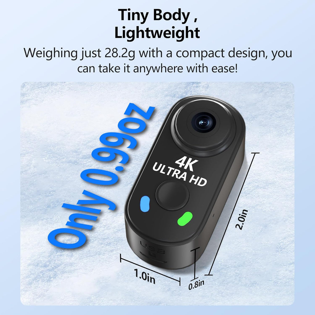 4K Mini Body Camera with 128GB Card,Thumb Action Cam with WiFi, 150° Wearable Hands-Free Chest Recording POV Camera - Magnetic Personal Clip On Camcorder for Cycling/Travel/Outoor/Work (Black)