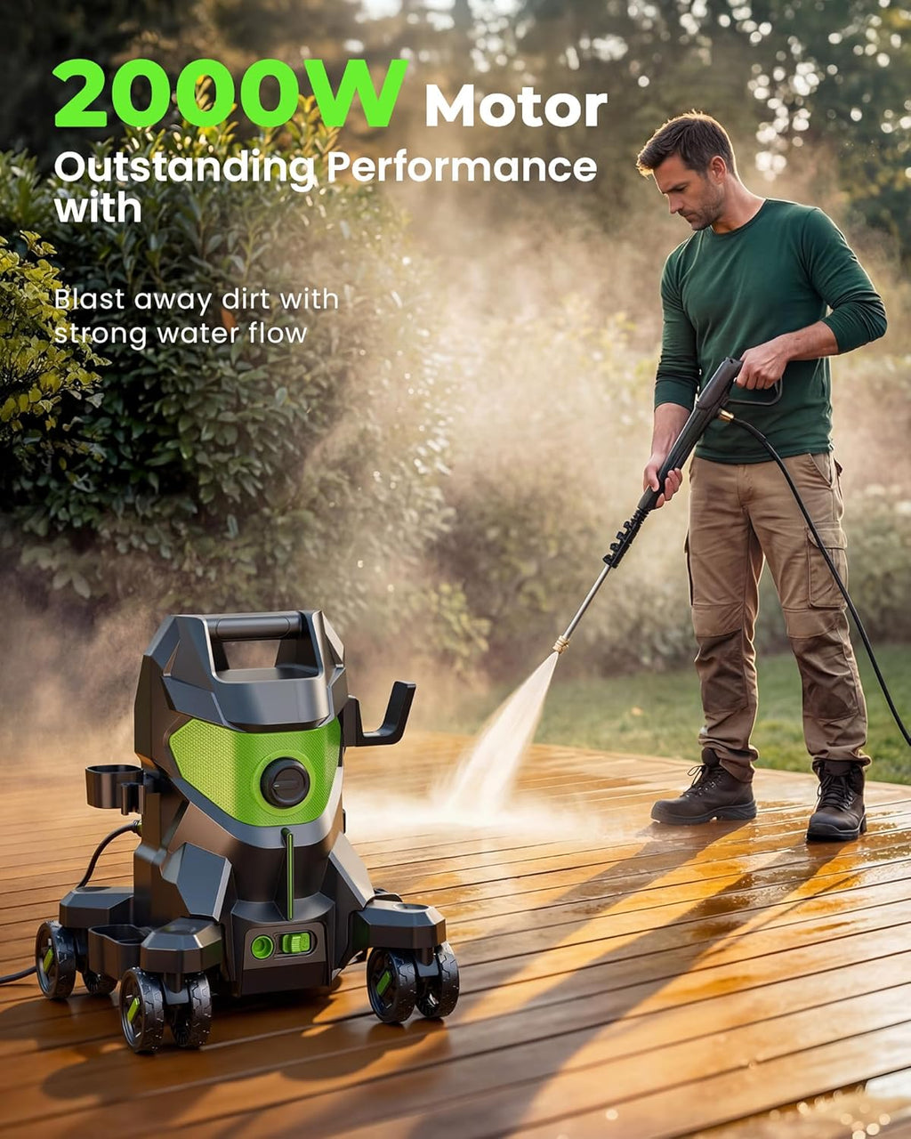 Pressure Washer, Power Washers 5000PSI, 3.0GPM with 4 Quick Connect Nozzles, High Pressure Cleaner with Foam Cannon for Car,Driveway, Patio, Fence