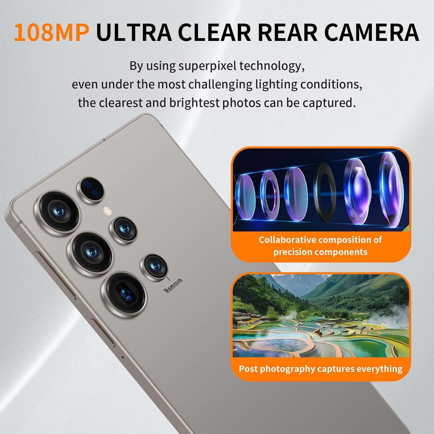 I25U 5G Unlocked Phones,6.9" HD,8000mAh Battery,Android 15.0 Smartphone,8+256GB,72+108MP Camera,Built-in Stylus Pen,5G Dual SIM Cards/Face Unlock/Fingerprint Unlock/GPS.(Gold)