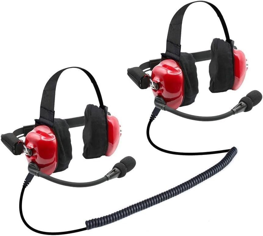 Rugged Radios Pair of NASCAR Linkable Behind The Head Headsets for Race Fan Racing Radios Electronics Communications Connects to Scanners Race Receiver Nitro Bee