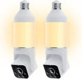 WYZE Bulb Cam Security Camera, 2K HD Outdoor Light Bulb Camera, Color Night Vision, Dimmable LED Bulb, Motion Detection, Siren Alarm, Works w/Alexa/Google Assistant (2 Pack)