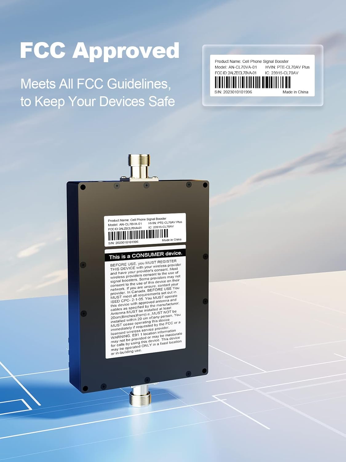 Cell Phone Signal Booster for All Carriers on Band 5/12/13/17 | Up to 4,500 Sq Ft | Boost 5G 4G& LTE Signal for Verizon, AT&T, T-Mobile & More | FCC Approved