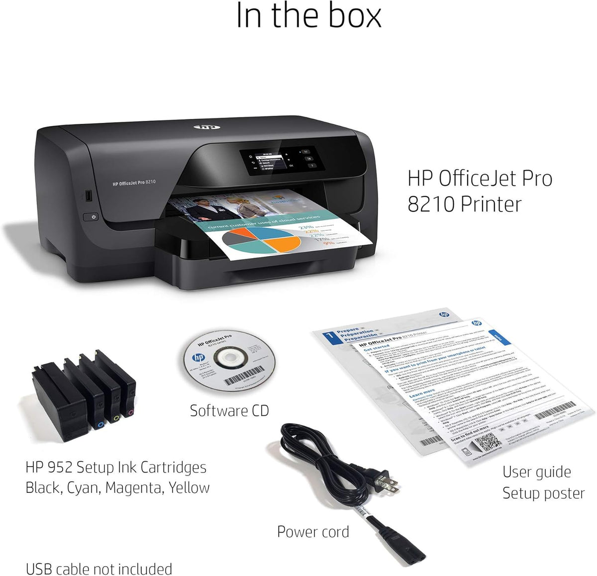 HP OfficeJet Pro 8210 Wireless Color Printer, HP Instant Ink & Amazon Dash Replenishment ready (D9L64A) (Renewed)