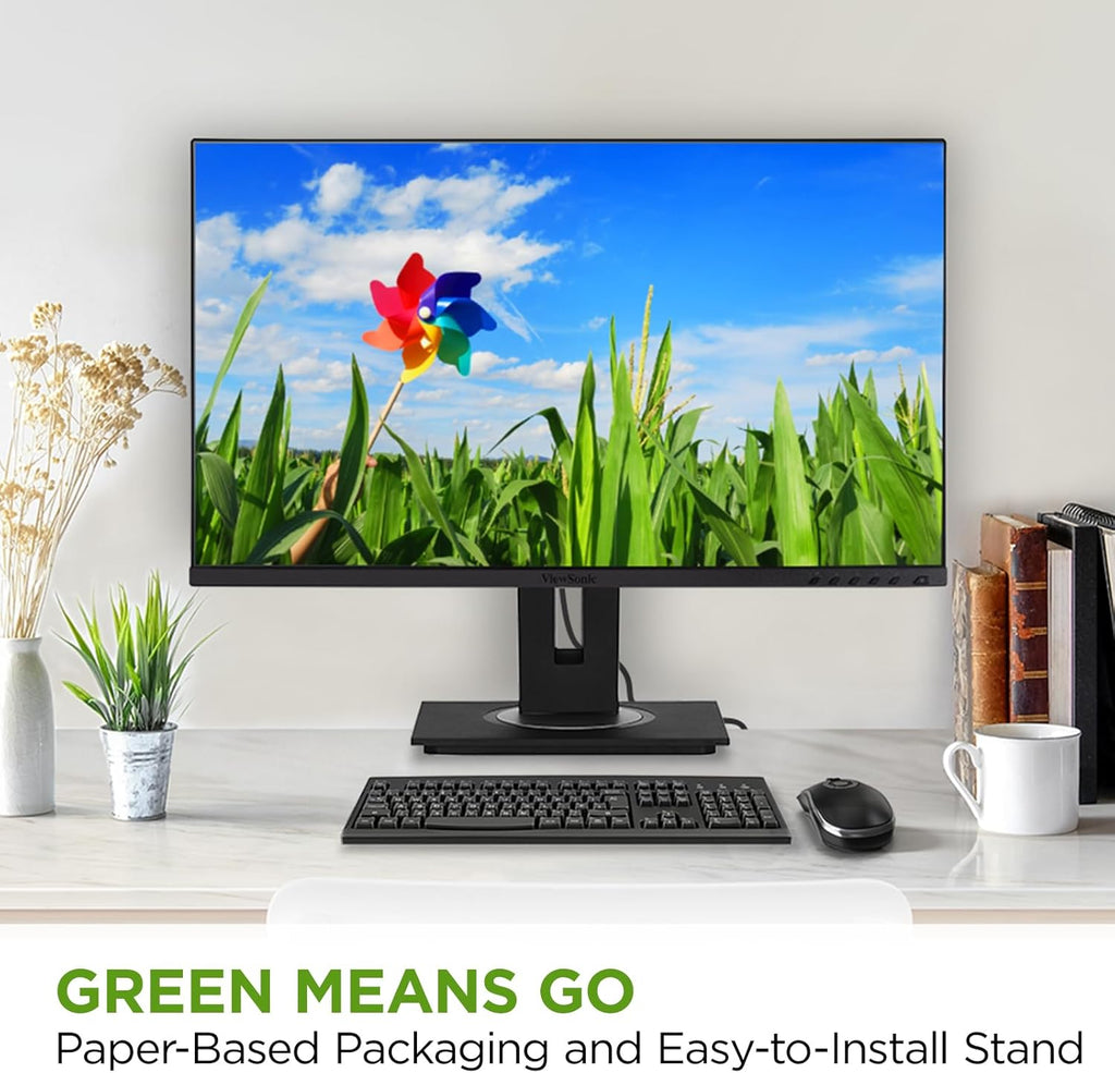 ViewSonic VG2756A-2K 27" IPS 1440p Docking Monitor with 100W USB C, Ethernet RJ45, HDMI, Display Port and 40 Degree Tilt (Renewed)