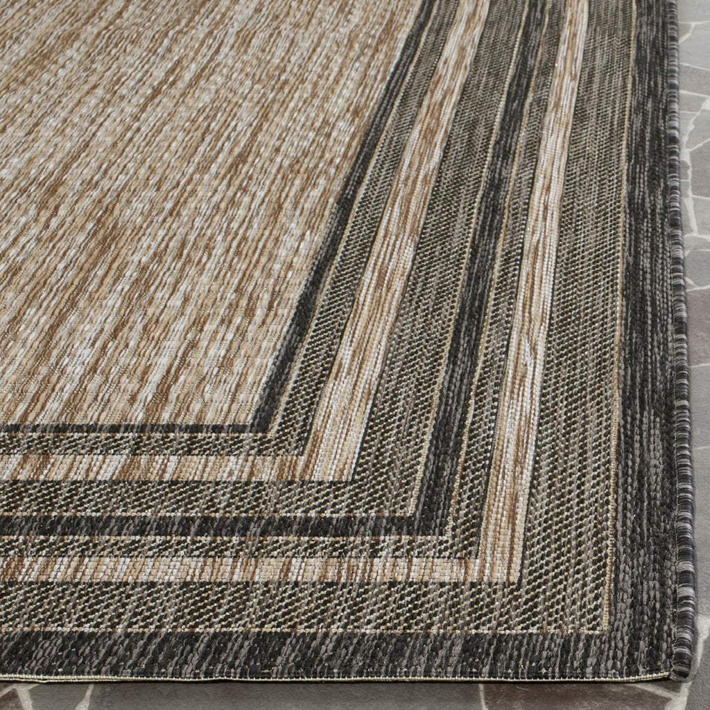 SAFAVIEH Washable Rug Outdoor Courtyard Collection - 10' x 14', Natural & Black, Non-Shedding & Easy Cleaning, Ideal for Patio, Backyard, Mudroom (CY8475-37312)