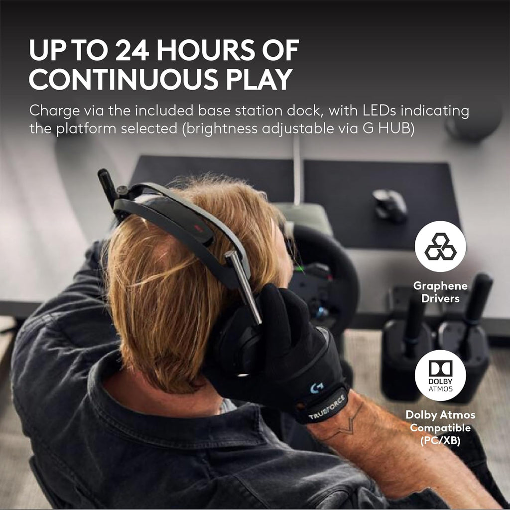 Logitech G Astro A50 X Multi-Platform Wireless Gaming Headset + Base Station for PS5/Xbox/PC: PLAYSYNC Video & Audio Switcher, HDMI 2.1 4K 120Hz VRR,