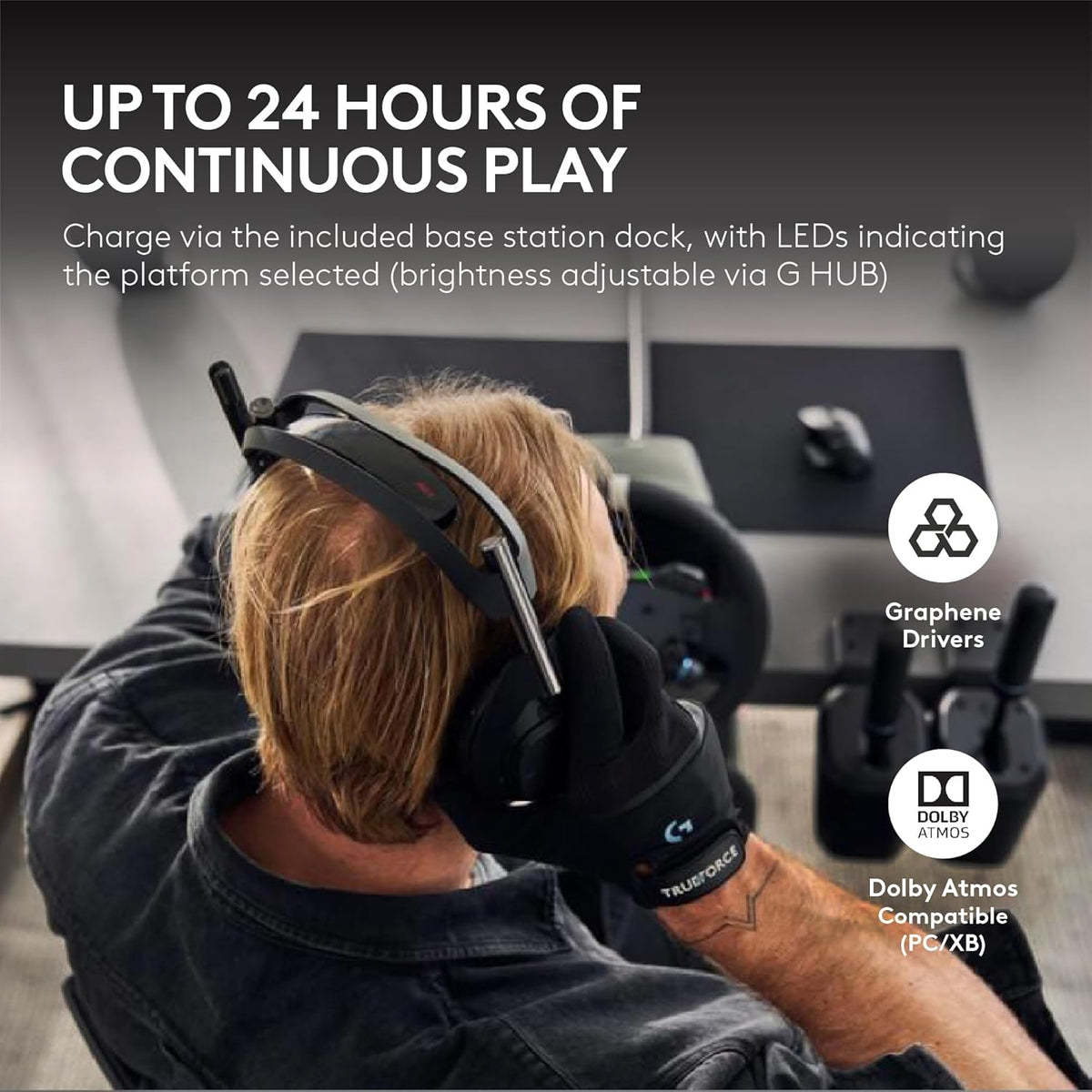 Logitech G Astro A50 X Multi-Platform Wireless Gaming Headset + Base Station for PS5/Xbox/PC: PLAYSYNC Video & Audio Switcher, HDMI 2.1 4K 120Hz VRR,