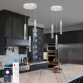 3 Light Pendant Lights Kitchen Island,Modern LED Bubble Crystal Pendants with Dimmable 3000K-6000K Ceiling Hanging Light Fixture for Dining Room Bedroom,Chrome Finish,Adjustable Height 59"