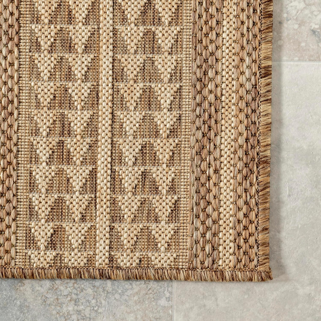 Nuloom Ranya Light Brown/Ivory, 8' x 10', Tribal Geometric, Soft and Cozy, High Traffic, Stain Resistant, Easy Clean, Durable Area Rug for Indoor/Outdoor Patio, Deck, Porch, Garden, Courtyard