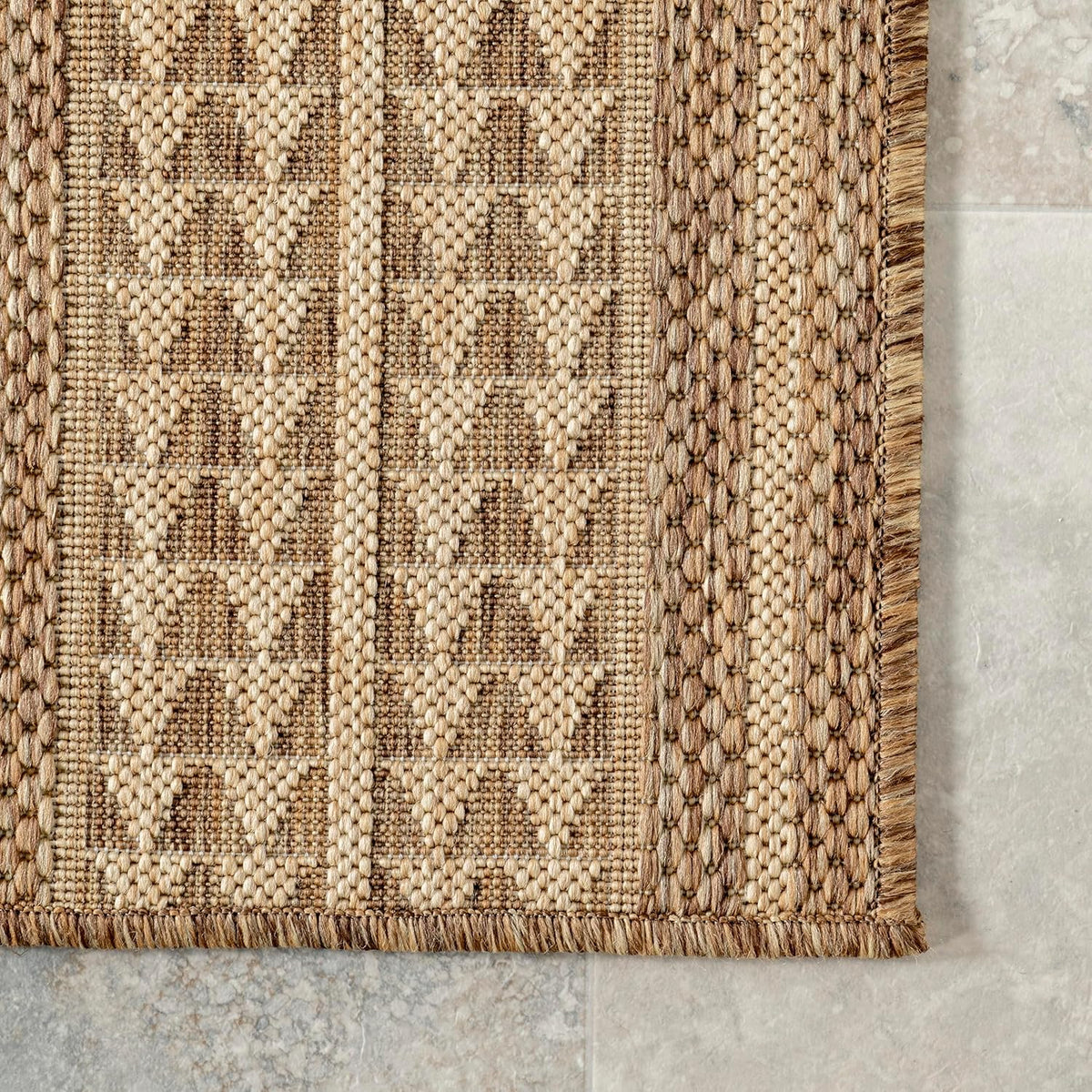 Nuloom Ranya Light Brown/Ivory, 8' x 10', Tribal Geometric, Soft and Cozy, High Traffic, Stain Resistant, Easy Clean, Durable Area Rug for Indoor/Outdoor Patio, Deck, Porch, Garden, Courtyard