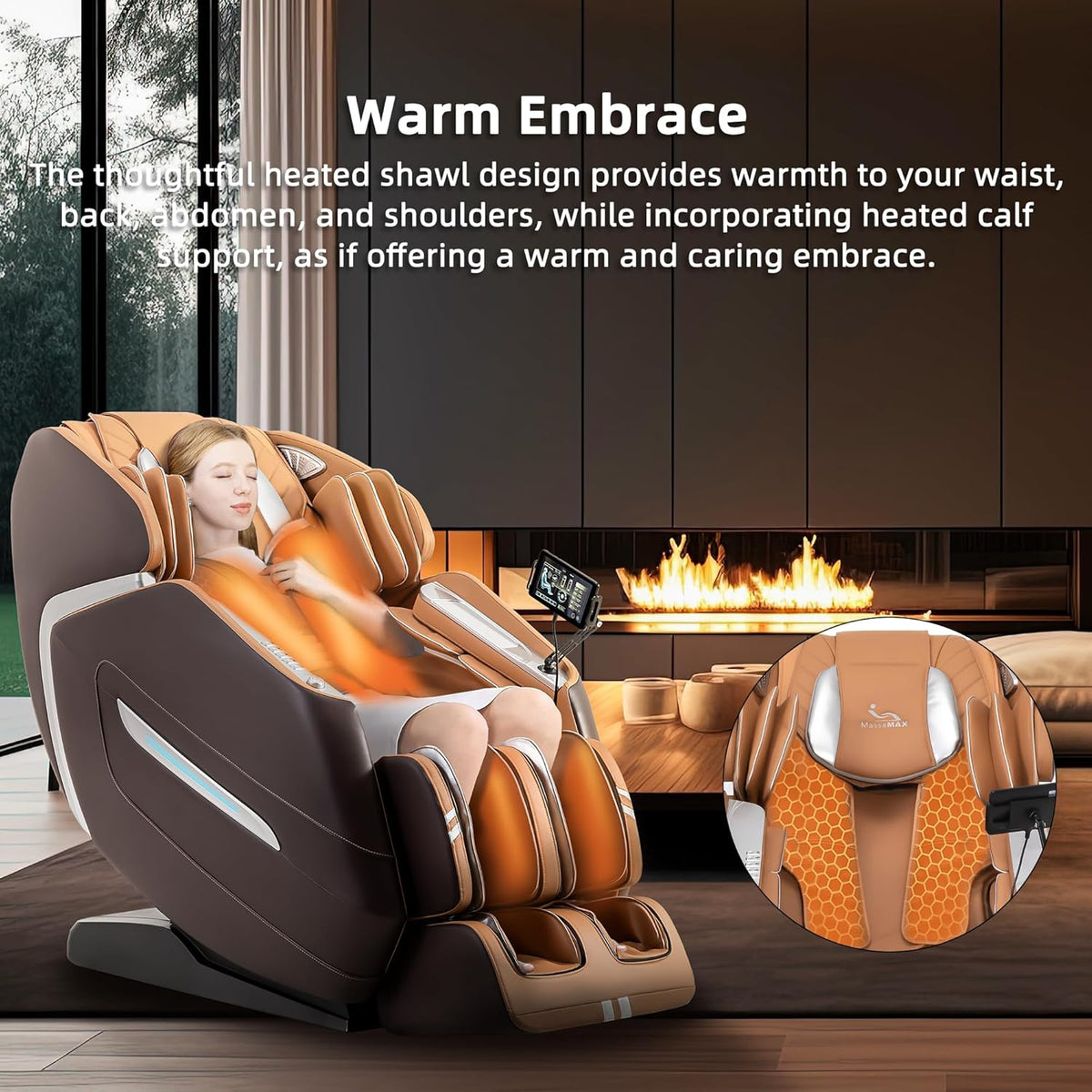 MassaMAX 4D Plus Massage Chair for Big & Tall People Full Body Massage Up to 6'10" & 500 lbs, 59" SL Track, OTA Cloud Upgrade - Never Outdated, APP Control, 27+ Modes, Auto Footrest Extension A580