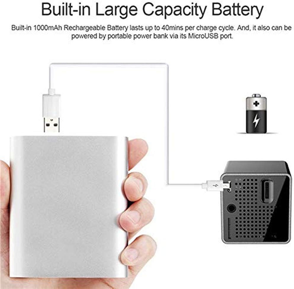 Mini Projector with , Smart DLP Projectors for Outdoor Indoor Movies, Mobile Projector Bracket