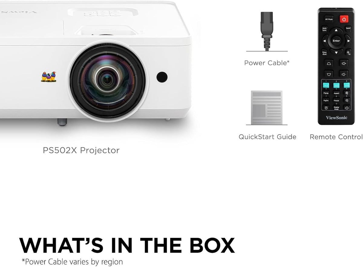 ViewSonic PS502X 4000 Lumens XGA HDMI Short Throw Projector for Education and Office(Renewed)