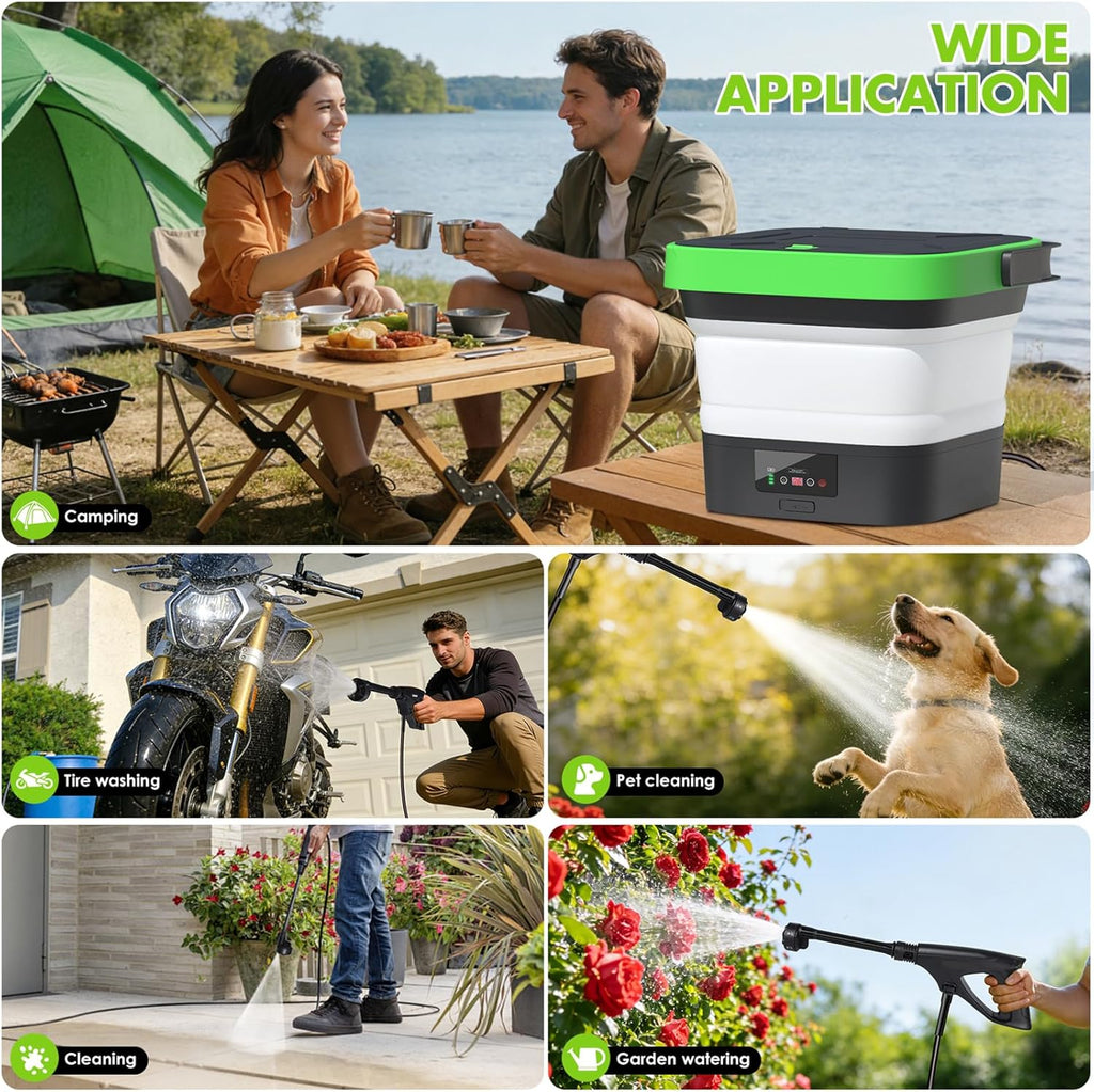 Upgrade Cordless Pressure Washer,Portable Pressure Washers with 3.5Gal Tank,7 Adiustable Handheld Portable Pressure Washers with 6-in-1 Nozzle,Max 550PSl,16.7FT Hose, 5x4000mAh Portable Power Washer