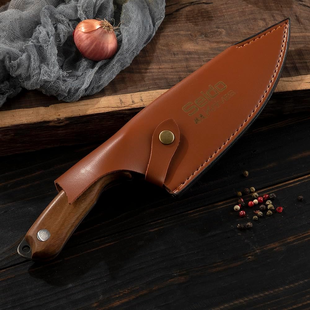 Seido Knives Senjutsu Butcher Knife | Versatile Precision for Culinary Mastery Perfect for Outdoor BBQ Camping, Meat Slicing Multipurpose Knife | Ideal gift for Birthday, Wedding, Graduation