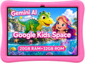 SVITOO Kids Tablet 10 Inch, Android Tablets Toddler Tablet with Parental Controls, 20GB Ram 32GB ROM 1TB Expandable, Dual Camera, 6000mah WiFi 6, Shockproof Eva Case Pink