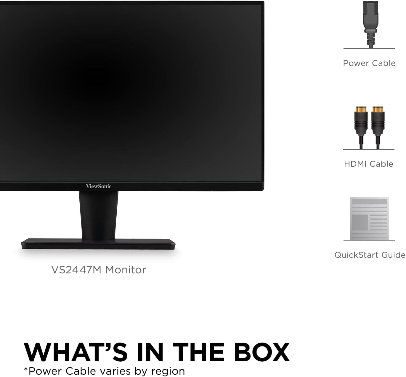 ViewSonic VS2447M 24 Inch 1080p Monitor, 100Hz Refresh Rate for Productive Home and Office Spaces, Eye Care Technology, Thin Bezels, HDMI, and VGA Inputs