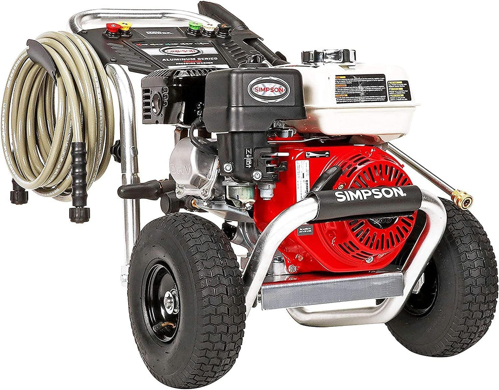 Simpson 3600 PSI Gas Pressure Washer, 2.5 GPM Commercial Power Washer, Cold Water, Honda GX200 Engine, 35' Hose, Aluminum Series, 49-State Compliant (ALH3425)