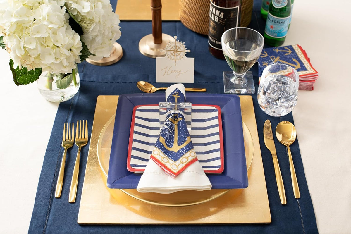 Gold Leaf Lacquer Placemat 13.5 Inch Square, 4 Mats