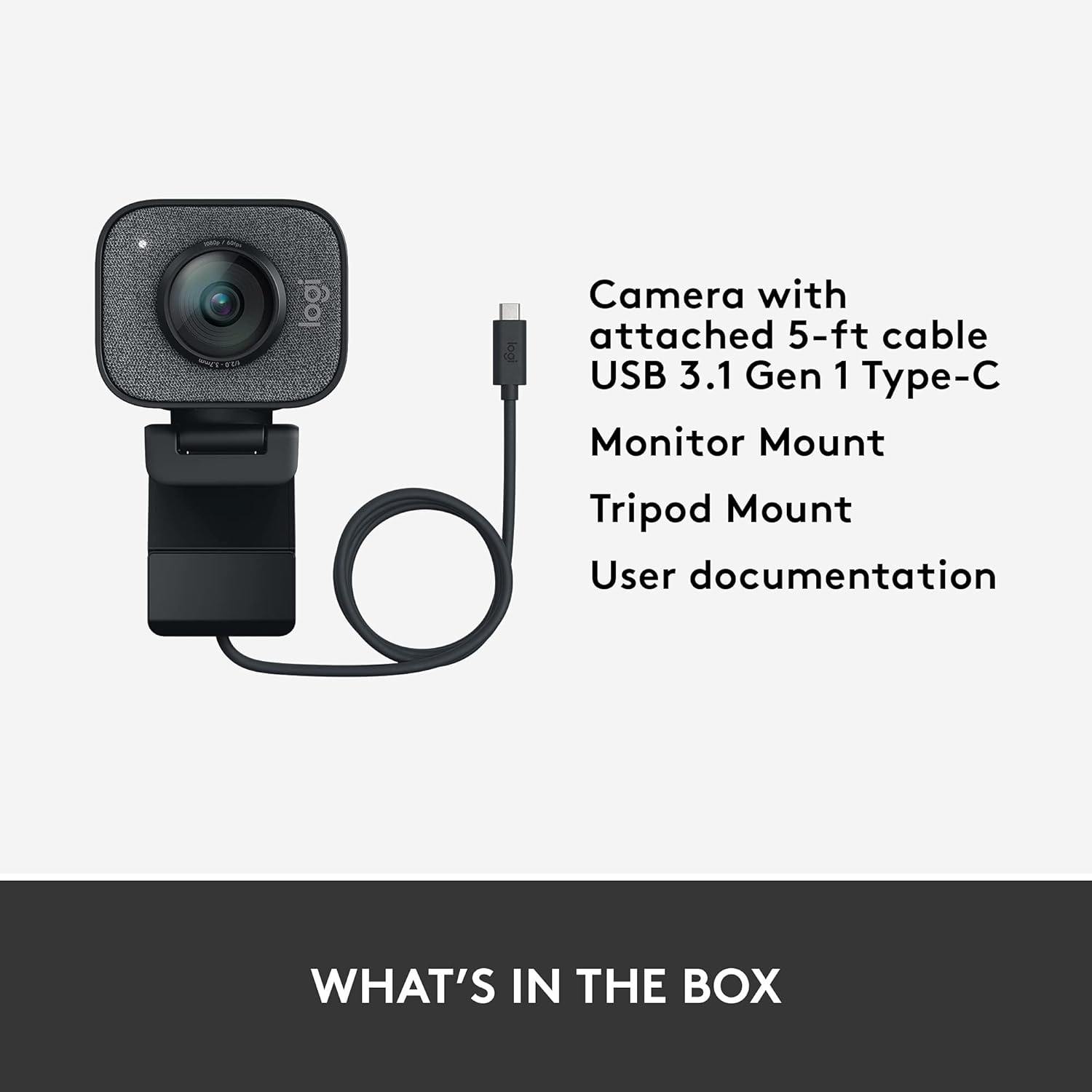 Logitech StreamCam Premium Webcam for Streaming and Content Creation, Full HD 1080p 60 fps, Works with Microsoft Teams, Google Meet, Zoom, Nintendo Switch 2's new GameChat mode, for PC/Mac – Graphite
