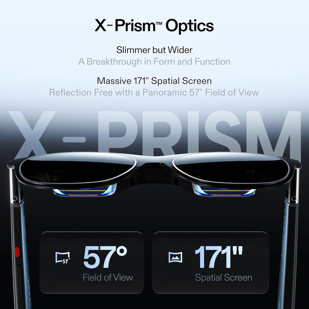 XREAL One Pro AR Glasses with X1 Chip, Native 3 DoF, X-Prism Optics, Real 3D, 57°FOV 171" 120Hz FHD Display, XR Glasses for iPhone 17/16, Steam Deck, ROG, Mac, PC, Android & iOS M (IPD 57-66mm)