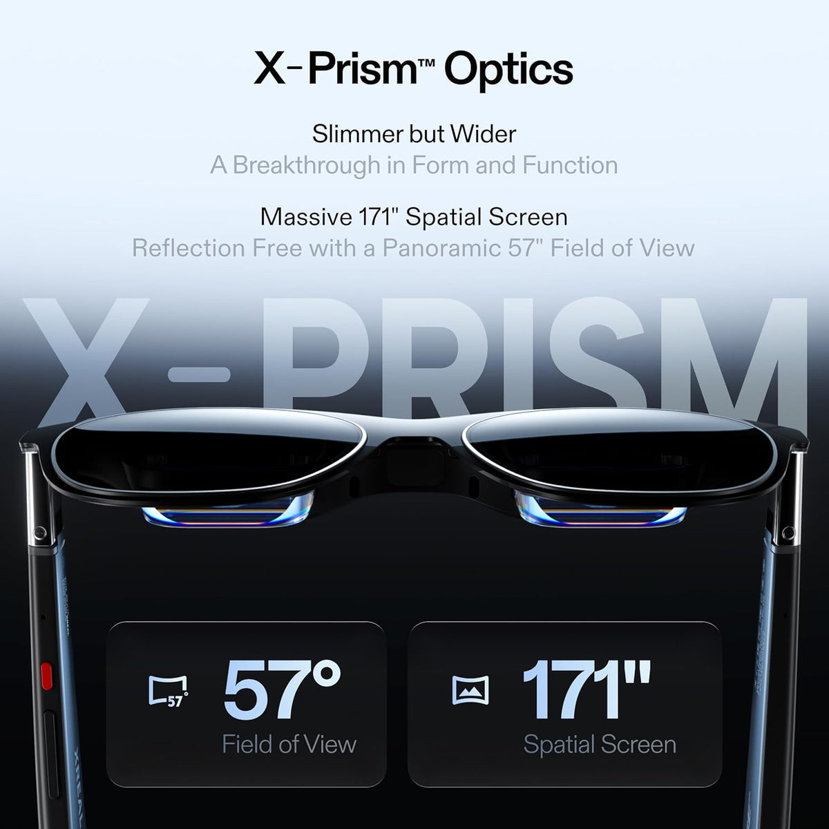 XREAL One Pro AR Glasses with X1 Chip, Native 3 DoF, X-Prism Optics, Real 3D, 57°FOV 171" 120Hz FHD Display, XR Glasses for iPhone 17/16, Steam Deck, ROG, Mac, PC, Android & iOS M (IPD 57-66mm)