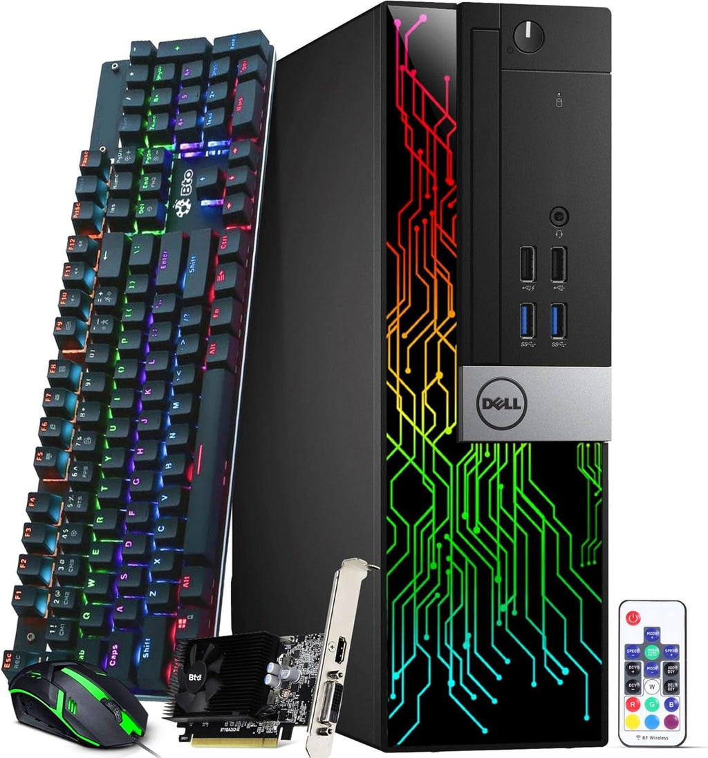 Dell RGB Gaming Desktop Computer PC - Intel Core i5-6500 - 16GB RAM - 512GB SSD - GeForce GTX 1050 Ti - RGB Keyboard & Mouse - WiFi - Windows 11 Pro (Renewed)