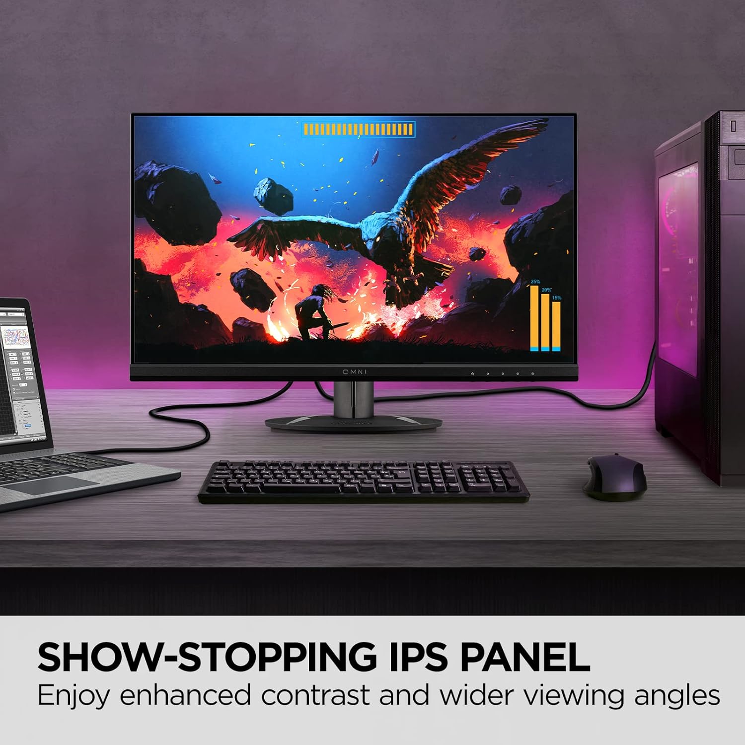 ViewSonic VX2416 24 Inch 1080p 1ms 100Hz Gaming Monitor with IPS Panel, FreeSync, Eye Care, HDMI and DisplayPort