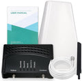 Cell Phone Booster for Home & Office,Up to 2000 sq ft,Cell Phone Signal Booster with Band 66/25/2/4/5/12/13/17,Boost 5G 4G Data for All U.S. Carriers FCC Approved Cell Booster (Dark Black)