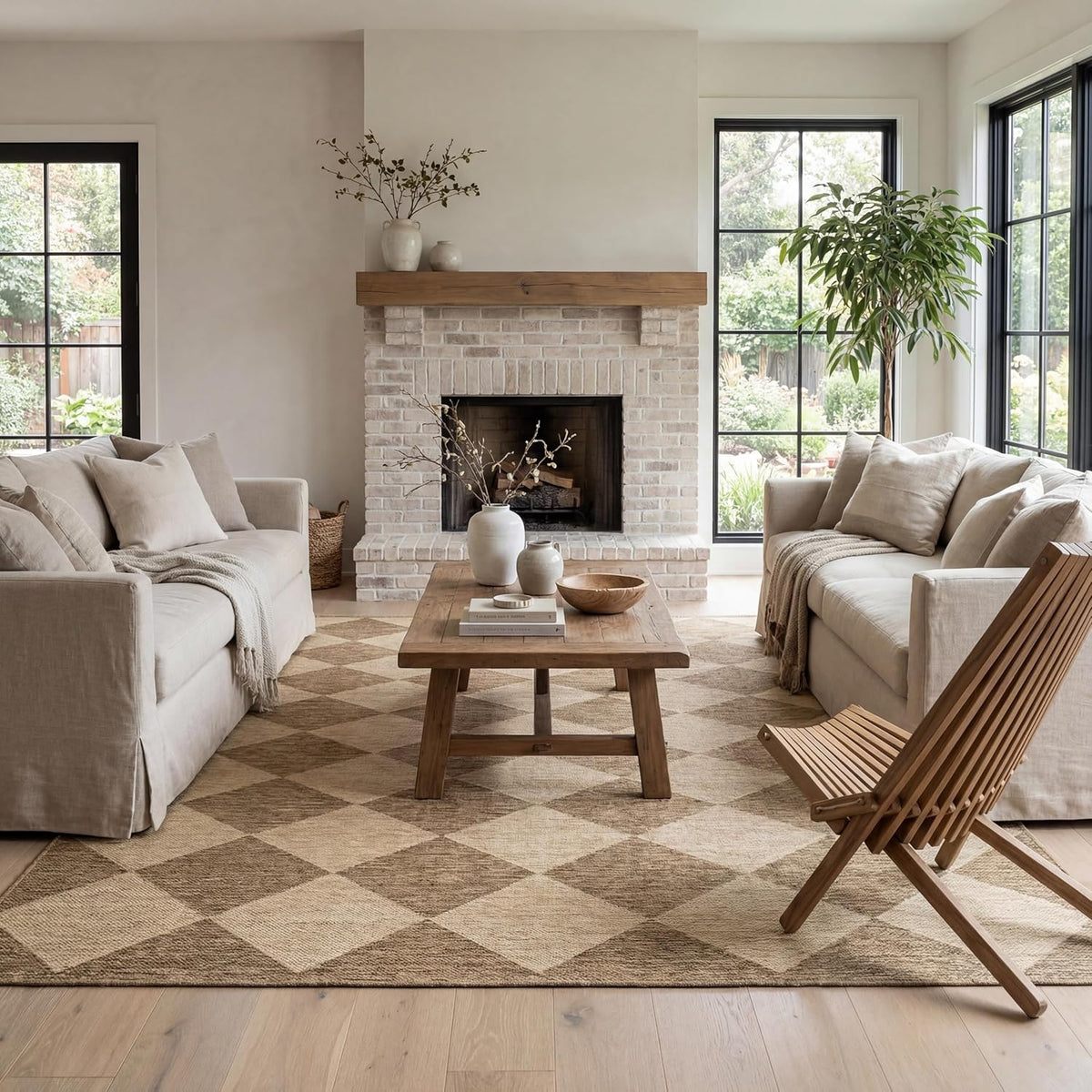 nuLOOM Outdoor Performance Collection Sabina Trellis Brown/Ivory, 8' x 10', Soft and Cozy, High Traffic, Stain Resistant, Easy Clean, Durable Area Rug for Indoor/Outdoor Patio, Deck, Porch, Garden