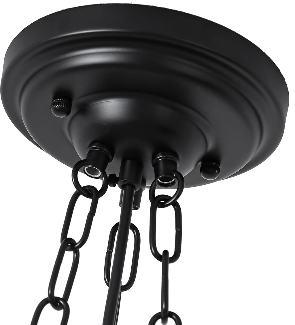 Milk Glass Pendant Light, 14" Mid Century Modern Schoolhouse Hanging Ceiling Light Fixture, Vintage Chandelier for Bedroom, Dining Room,Hallway,Kitchen Island, 4*G9 Dimmable Bulbs Included, 3000K