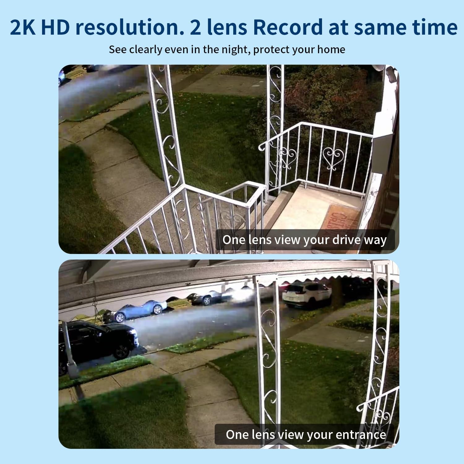 LETSCEE Dual Lens WiFi Security Camera Outdoor,5G/2.4G PTZ Outdoor Auto Tracking,HOM Security Surveillance System Camera,WiFi,Night Vision,7/24 Recording