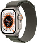 Apple Watch Ultra GPS + Cellular 49mm Titanium Case with Green Alpine Loop, Medium (Renewed)