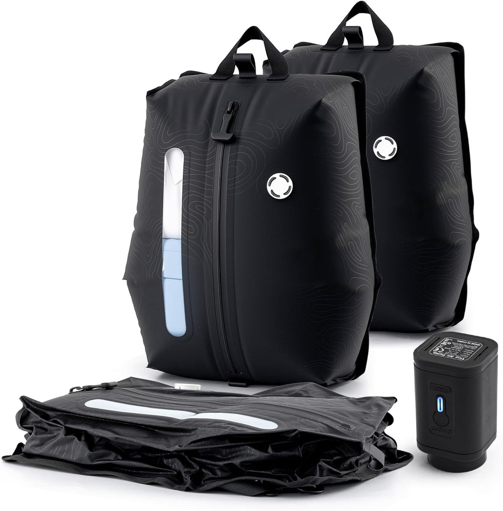 TAILI Travel Vacuum Compression Storage Bags with Wireless Pump -Vacuum Seal Bags (2Pack) for Travel Essentials, Space Saving, Wear-resistant & Waterproof Packing Cubes backpack for Clothing& Luggage