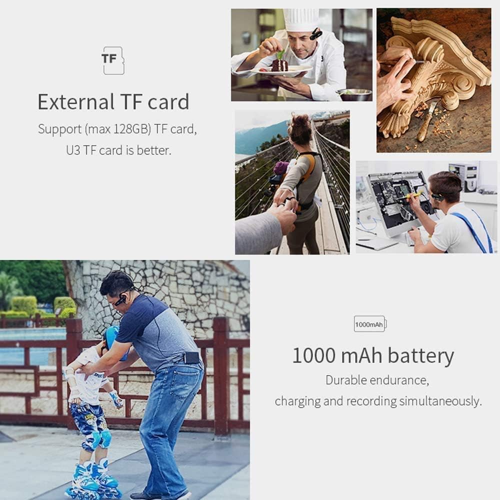 ORDRO Camcorder 4K Head Mounted Camera EP6 Wearable Video Camera FHD 1080P 60FPS Vlog Video Recorder WiFi Hands-Off Camera Webcam (32GB Memory Card Included)