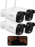 LaView 4K Outdoor Security Cameras,8MP HD Cameras for Home Security with AI Human Detection,IP65 Waterproof,2-Way Talk,Clear Night Vision,2.4G WiFi,SD Card Slot&US Cloud Storage,Work with Alexa(4pcs)