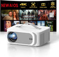 5000+ Official-Apps & AI Auto Focus & 50W Dolby Audio Outdoor-Projector-4k with WiFi and Bluetooth, AI Movin 2.0 OS Smart Projector with HDR10+, Lisowod Portable 4K Proyector 2026 Upgraded