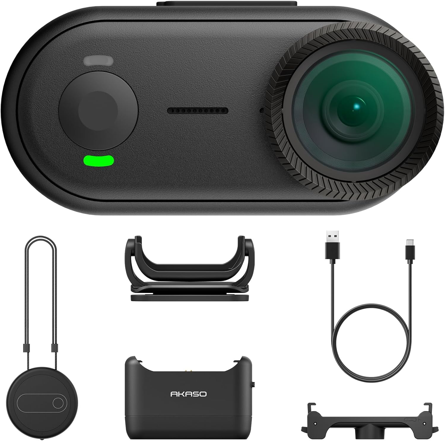 AKASO Keychain3 4K Thumb Action Camera - Tiny Body Camera, Hands-Free POVs, Mount Anywhere, Stabilization, 360 Min Battery Life, 9.8ft Waterproof Portable Vlogging Camera, Pet POV (64GB, Black)