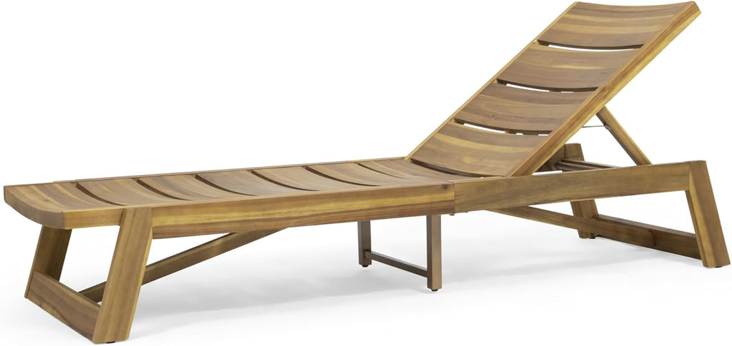 Christopher Knight Home Outdoor Acacia Wood 3 Piece Chaise Lounge Set