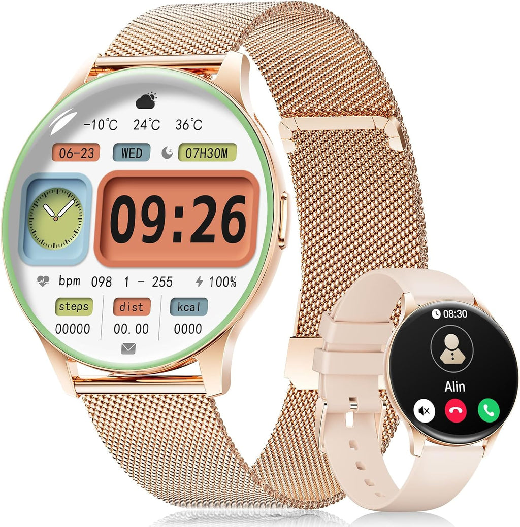 LIGE Smart Watch for Women with Make/Answer Call, 1.43'' HD AMOLED Fitness Tracker for Android iOS, Smartwatch with 110+ Sport Modes, IP68 Waterproof