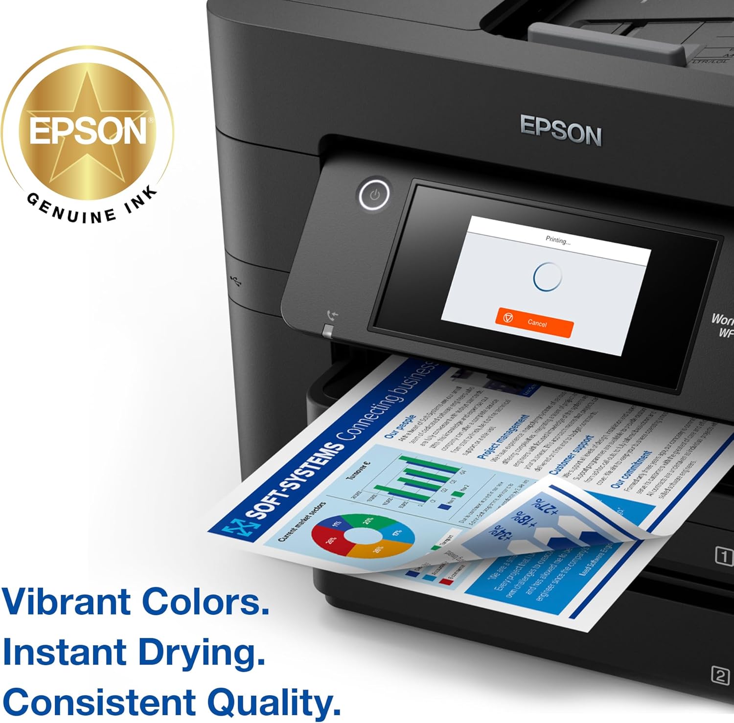 EPSON 822 DURABrite Ultra Ink High Capacity Black & Standard Color Cartridge Combo Pack (T822XL-BCS) Works with WorkForce Pro WF-3820,3823, 4820, 4830, 4833, 4834