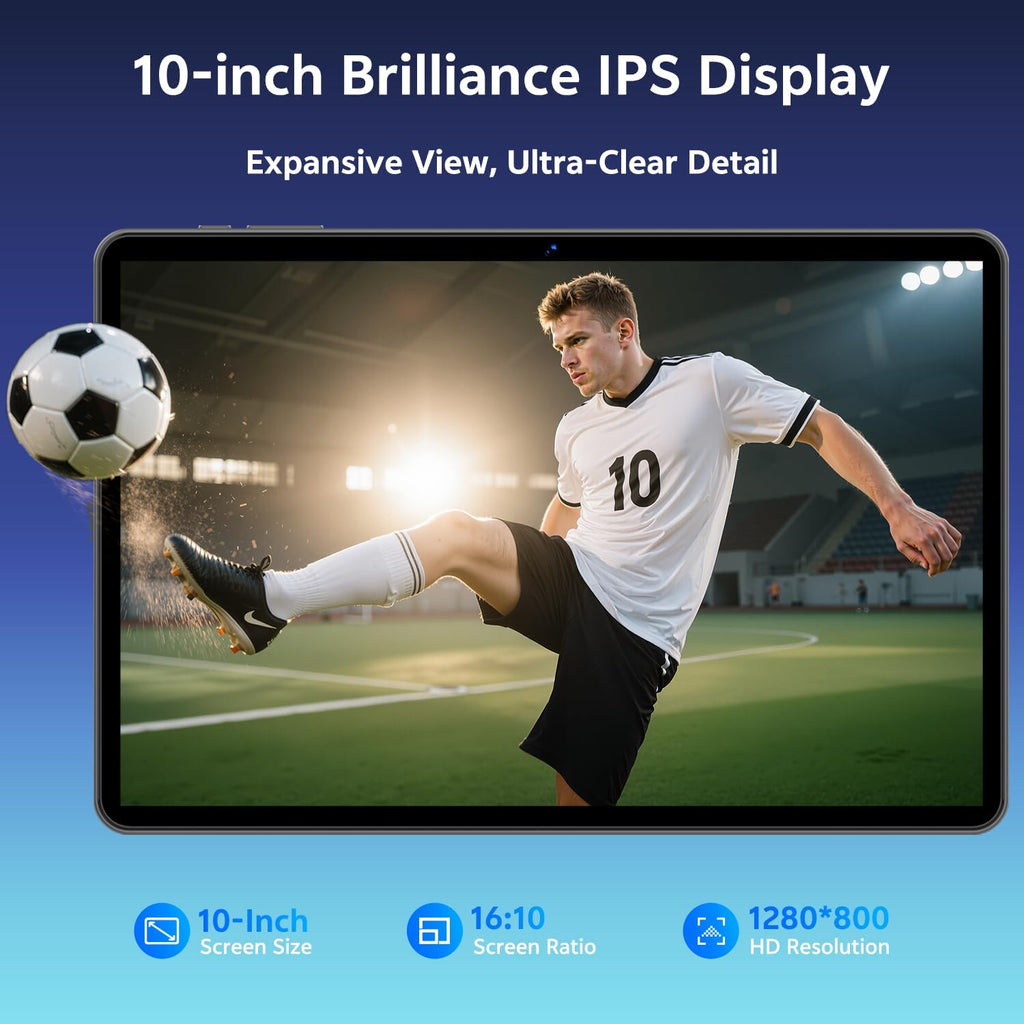 SVITOO Android Tablet 10 Inch, Android 15 Tablet for Kids Adults, 20GB RAM 64GB Storage 1TB Expandable, Dual Cameras 8MP 2MP, 6000mAh Dual Speakers WiFi 6 Gray ﻿