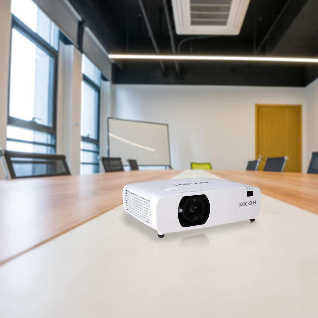 RICOH PJ WUL5A50 Compact 3LCD Laser Projector | 5200 Lumens | 1920x1200 WUXGA w/4K Input | 30-300" Screen Size | 360° Installation | Up to 30k Hours | Built-in 16W Speaker