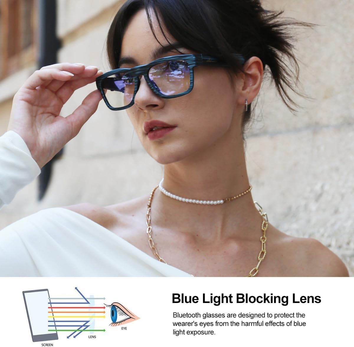 OhO sunshine Bluetooth Audio Sunglasses, Lightweight Open Ear Sport Glasses, 10H Playtime,Water Resistant with Voice Control