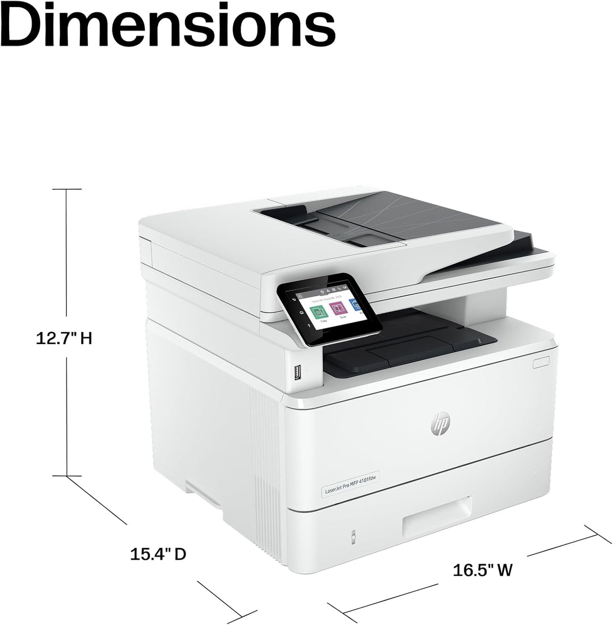 HP Laserjet Pro MFP 4101fdw Wireless Black & White All-in-One Laser Printer, Scanner, Copier, Fax, Best-for-Office (2Z619F)