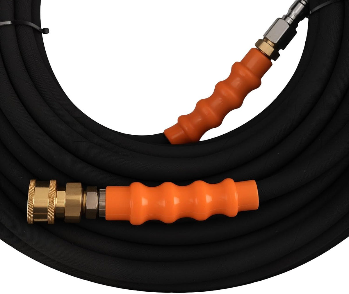 maXpeedingrods Pressure Washer Hose 150FT x 1/4",4800PSI Kink Resistant High Tensile Wire Power Washer Hose, Replacement Hose Adapter Set with 2pcs M22-14mm to 3/8" Adapters for Professional Home