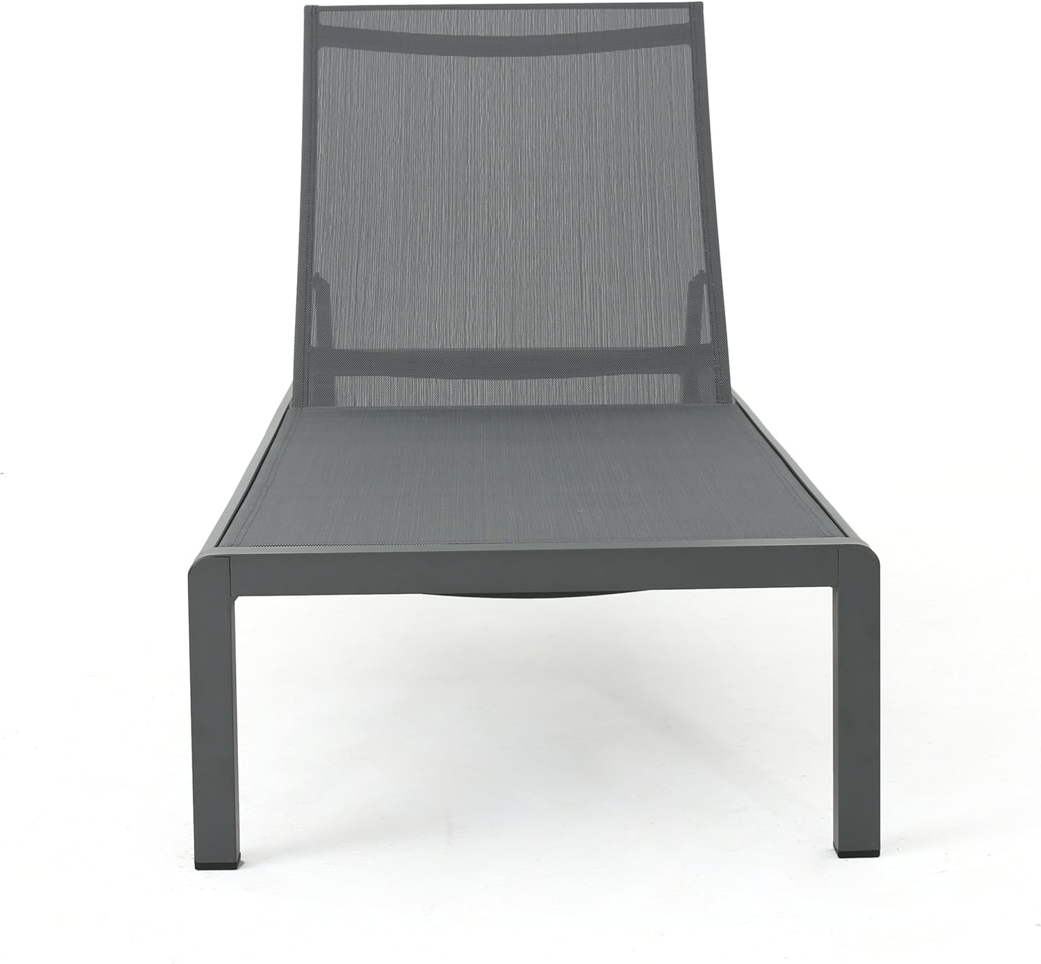 Christopher Knight Home Cape Coral Outdoor Aluminum Chaise Lounges with Mesh Seat, 2-Pcs Set, Grey / Dark Grey